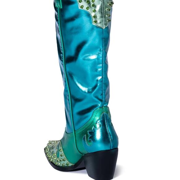 Azalea Wang Jewel Embellished Cowgirl Boots - Picture 7 of 10